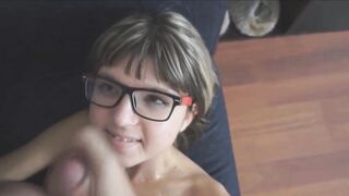 She is Nerdy Cumpilation (cumshots on Glasses)