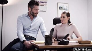 Big tits secretary decides to fuck her boss to up her career