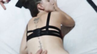 Skinny girl can handle cock in the ass, still asks to fuck