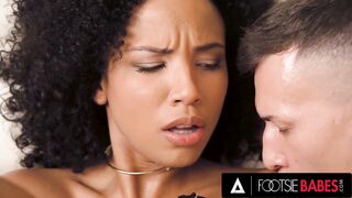 FOOTSIE BABES - Hot Ebony Uses Her Feet And Tight Asshole To Please Her Man