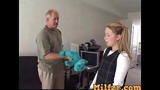 Sweet teen daughter punished by daddy