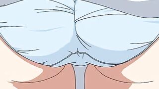 Lesbian hentai fuck with strap-on