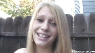 Blonde Bimbo Topless Cumblast