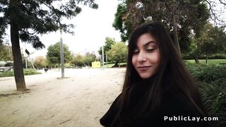 Cutie anal banged from behind outdoor