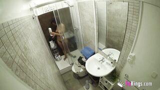 Moroccan teen tries her first double vaginal with 2 lucky dudes