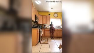 Solo Cherokee big booty cleaning kitchen naked