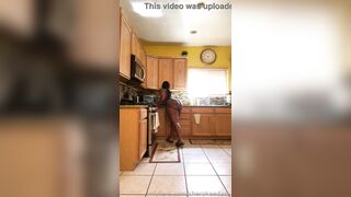 Solo Cherokee big booty cleaning kitchen naked
