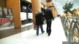 Huge lady is sucking and riding