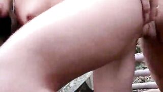 Chubby blond chick with nice tits takes