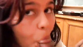 Busty BBW gives a good blowjob