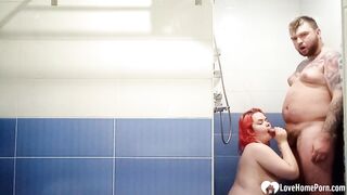 Hot bathroom sex with a thick angel