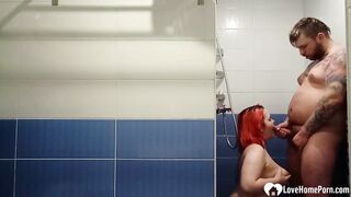 Hot bathroom sex with a thick angel