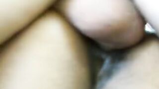 Amateur FFM interracial threesome with cum on ass