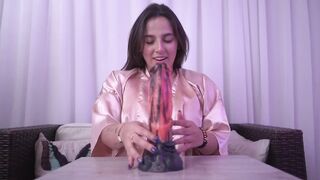 Natalie plays with Nacho Vidal’s dick shaped dildo