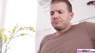 Dirty stepbro fits his big hard dick into stepsisters Madi Collins pussy