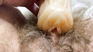 Huge erected clitoris fucking vagina deep inside big orgasm