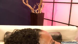 Ebony hottie with big ass riding cock like mad