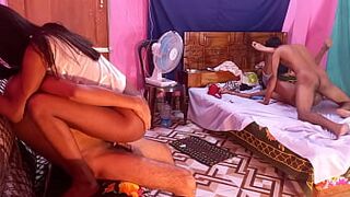 bengali Sex Intense tight pussy fucking with A young skinny bitches with two guys Sex ..... Hanif and Popy khatun and Mst sumona and Manik Mia