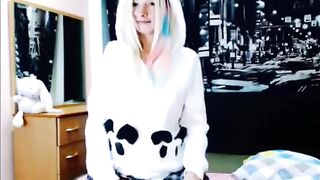 Cute teen teasing on webcam