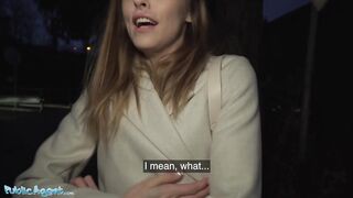 Public Agent French Babe Alba Lala Shows Off Her Small Tits on the Street