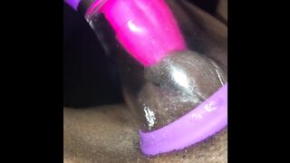 Watch my pussy get sucked and lucked. Gets huge!!