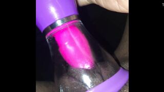 Watch my pussy get sucked and lucked. Gets huge!!