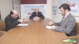 Dos políticos follando con sus secretarias