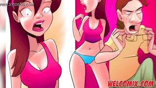 Spying behind the door - The Naughty Home Tittle 8