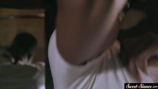 Showering teen beauty screwed by her stepdad