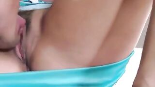 Son licking step mom pussy