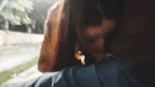 Risky handjob for hot girl at the bus stop!