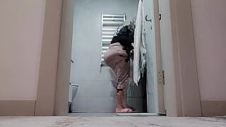 My stepmom looks so sexy doing the laundry.