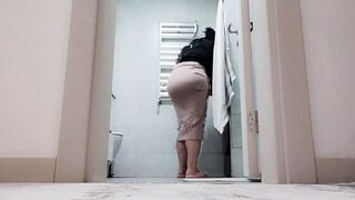 My stepmom looks so sexy doing the laundry.