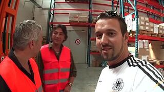 Warehouse workers fuck the secretary - awesome clip mega