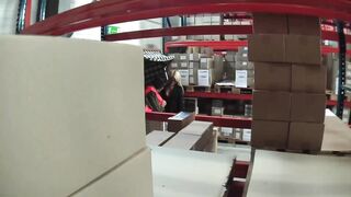 Warehouse workers fuck the secretary - awesome clip mega