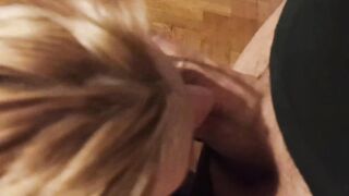 Get on your knees and suck my cock bitch !