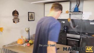 MATURE4K. Brunette doesnt want to fight and better gets nailed by stepson