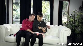 Honey Gold lets her stepfather pound her little hole