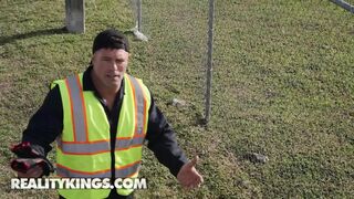 Brandy Renee Swallows The Tow Truck Driver's Dick To Convince Him To Give Her Car Back - REALITY KINGS