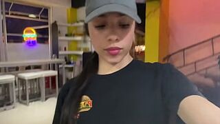 Cute Waitress Can't Take It Anymore and Jerks Out In The Work Bathroom - I Get Cream