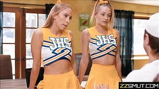 cheerleaders and coach