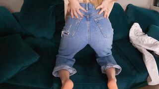 try-on haul sexy jeans, shorts with plug in ass. Awesome ass 4k