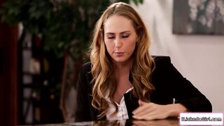 Sexy applicant eating CEOs pussy