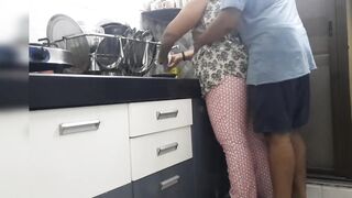 Maid fucked in the kitchen