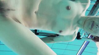 Underwater babe Nina wet and horny