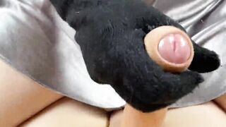 Hot Housewife Jerks Me Off With Woolen Gloves Until I Cum