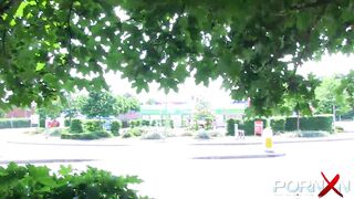 Thick Busty Redhead Public Pissing