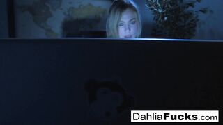 Sexy Dahlia fingers herself in the dark