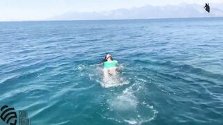 Stepson Cum on face after walk by the sea