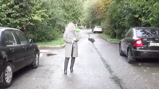 Nylon big boobs-Transparent walk sexy milf